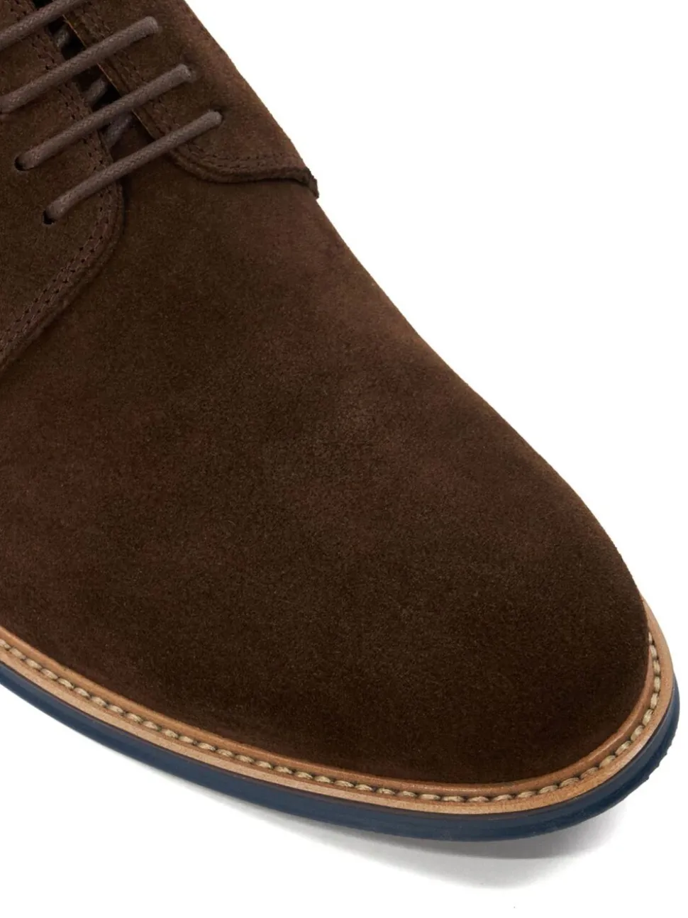Bruin chroom - Wijde pasvorm - Dune London Stanleyy Gibson schoenen van zacht leer