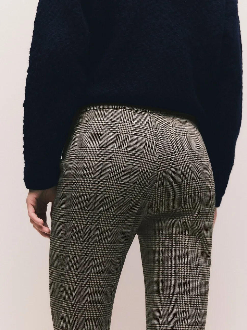 Bruin geruit - Legging van ponte-stof