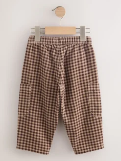 Bruin gingham-ruit - Corduroy broek met wijde pijpen (3mnd-7jr)