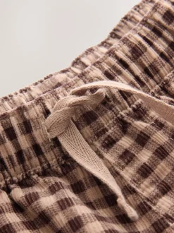 Bruin gingham-ruit - Corduroy broek met wijde pijpen (3mnd-7jr)