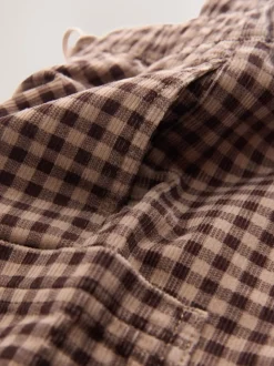 Bruin gingham-ruit - Corduroy broek met wijde pijpen (3mnd-7jr)