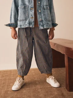 Bruin gingham-ruit - Pull-on corduroy broeken (3-16jr)