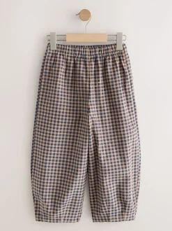 Bruin gingham-ruit - Pull-on corduroy broeken (3-16jr)
