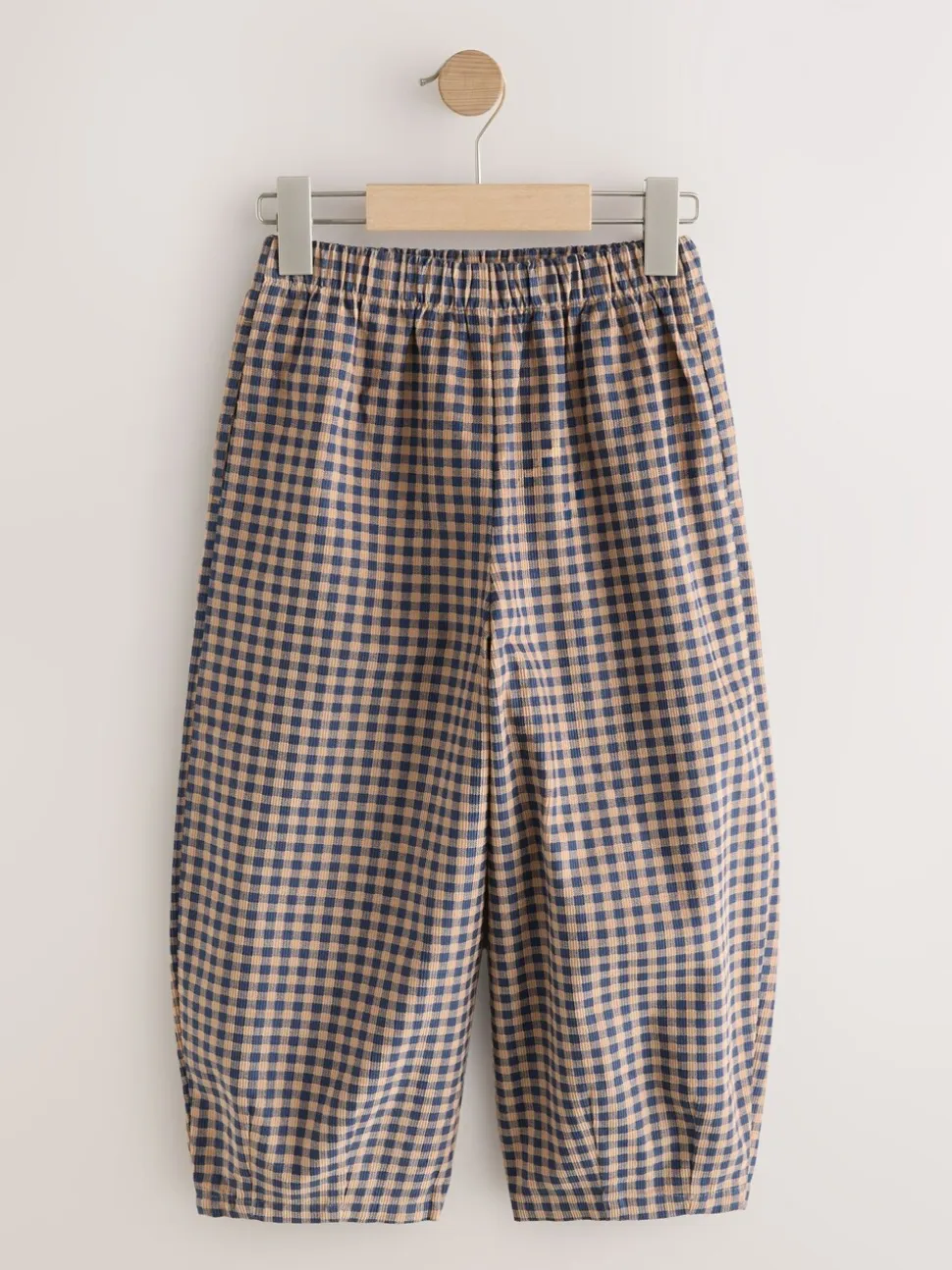 Bruin gingham-ruit - Pull-on corduroy broeken (3-16jr)