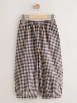 Bruin gingham-ruit - Pull-on corduroy broeken (3-16jr)