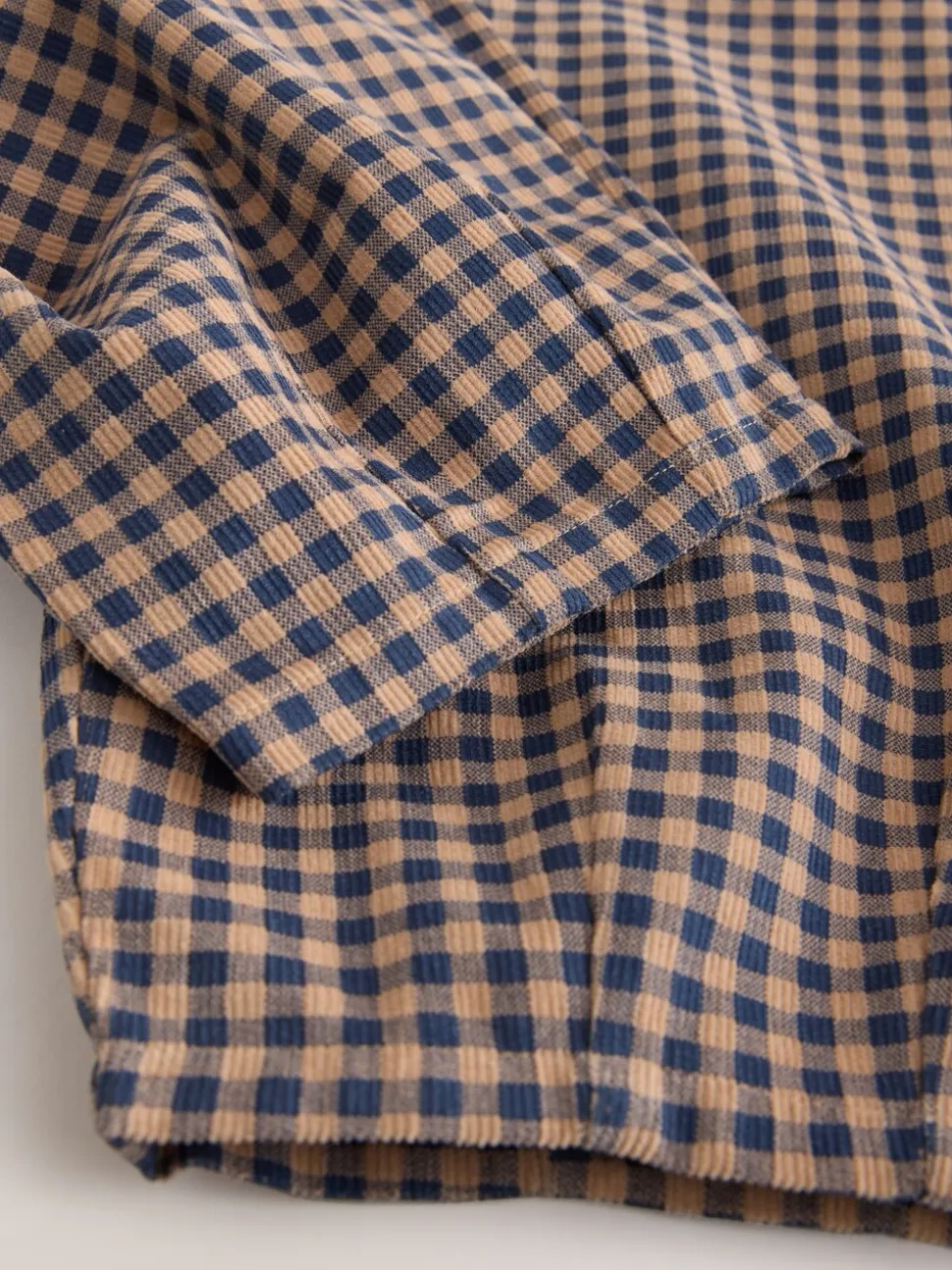 Bruin gingham-ruit - Pull-on corduroy broeken (3-16jr)