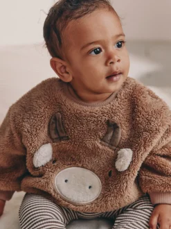 Bruin Hamish - Babyfleece set van sweater en legging (0mnd-2jr)