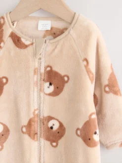 Bruin met beer - Fleece babypyjama