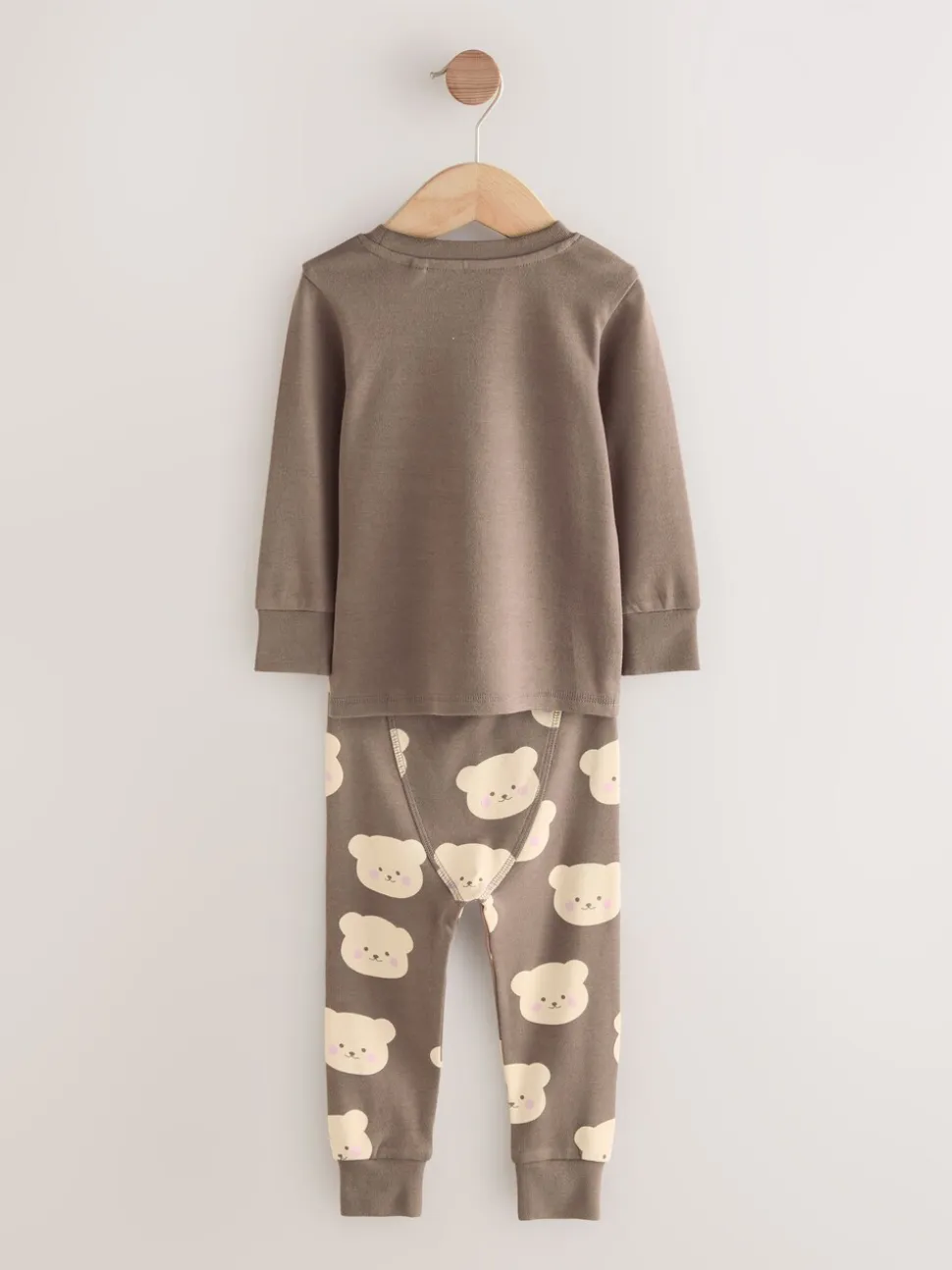 Bruin met beer/Ster - Verpakking van 3 knusse pyjama's (9 mnd-9 jr)