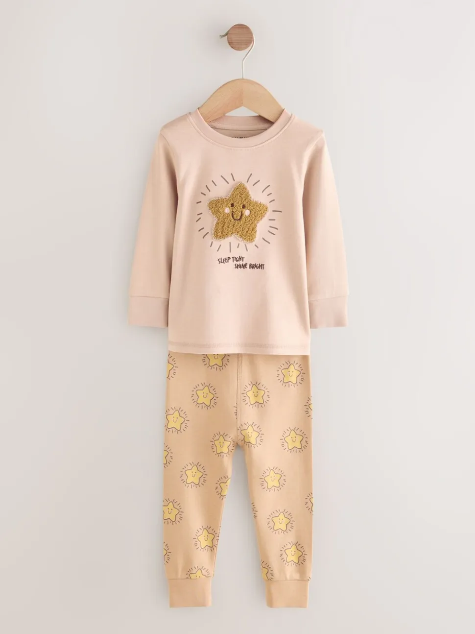 Bruin met beer/Ster - Verpakking van 3 knusse pyjama's (9 mnd-9 jr)