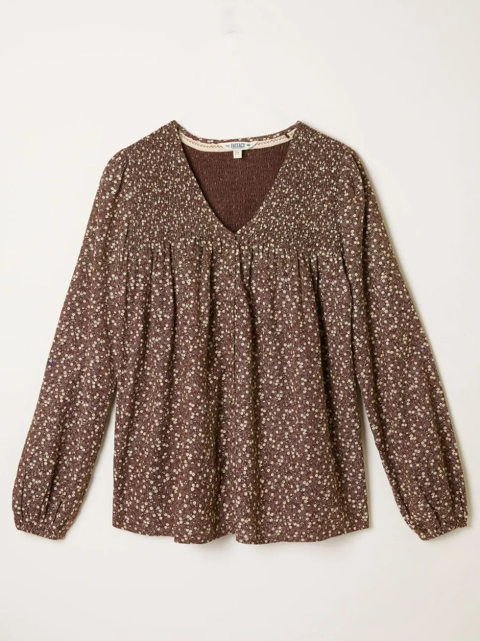 Bruin met fijne print - FatFace Blouse