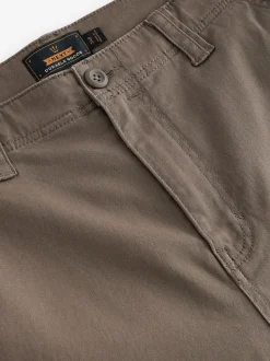 Bruin met paddenstoel - Slim Fit - Katoenen cargostretchbroek