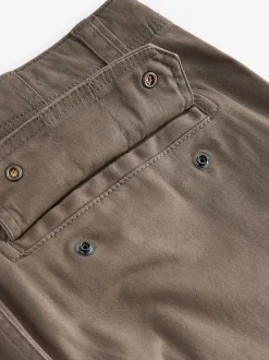 Bruin met paddenstoel - Slim Fit - Katoenen cargostretchbroek