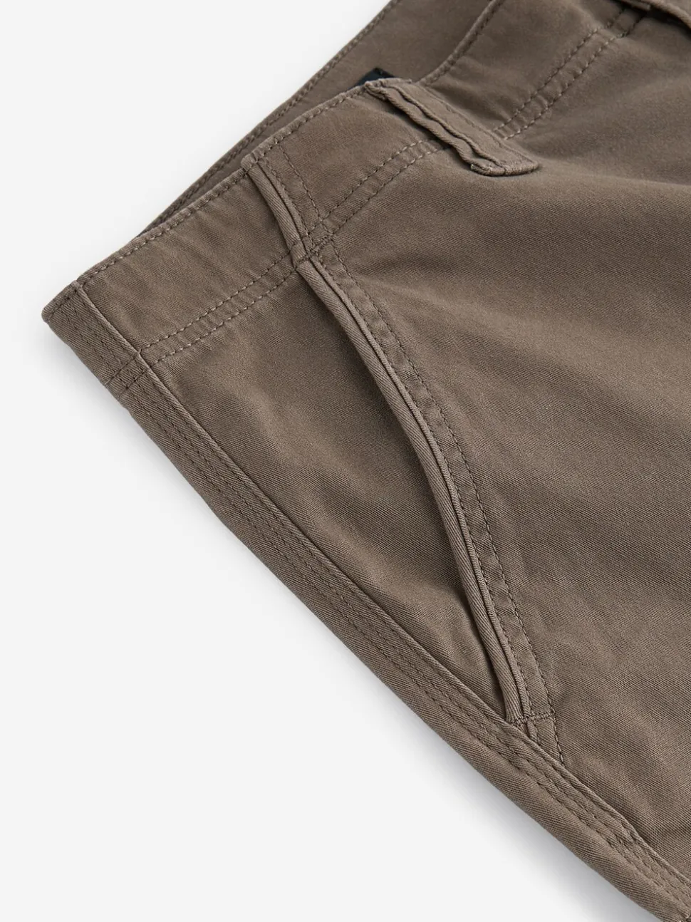 Bruin met paddenstoel - Slim Fit - Katoenen cargostretchbroek