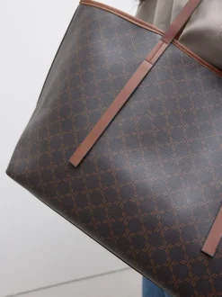 Bruin monogram - Grote schoudertas