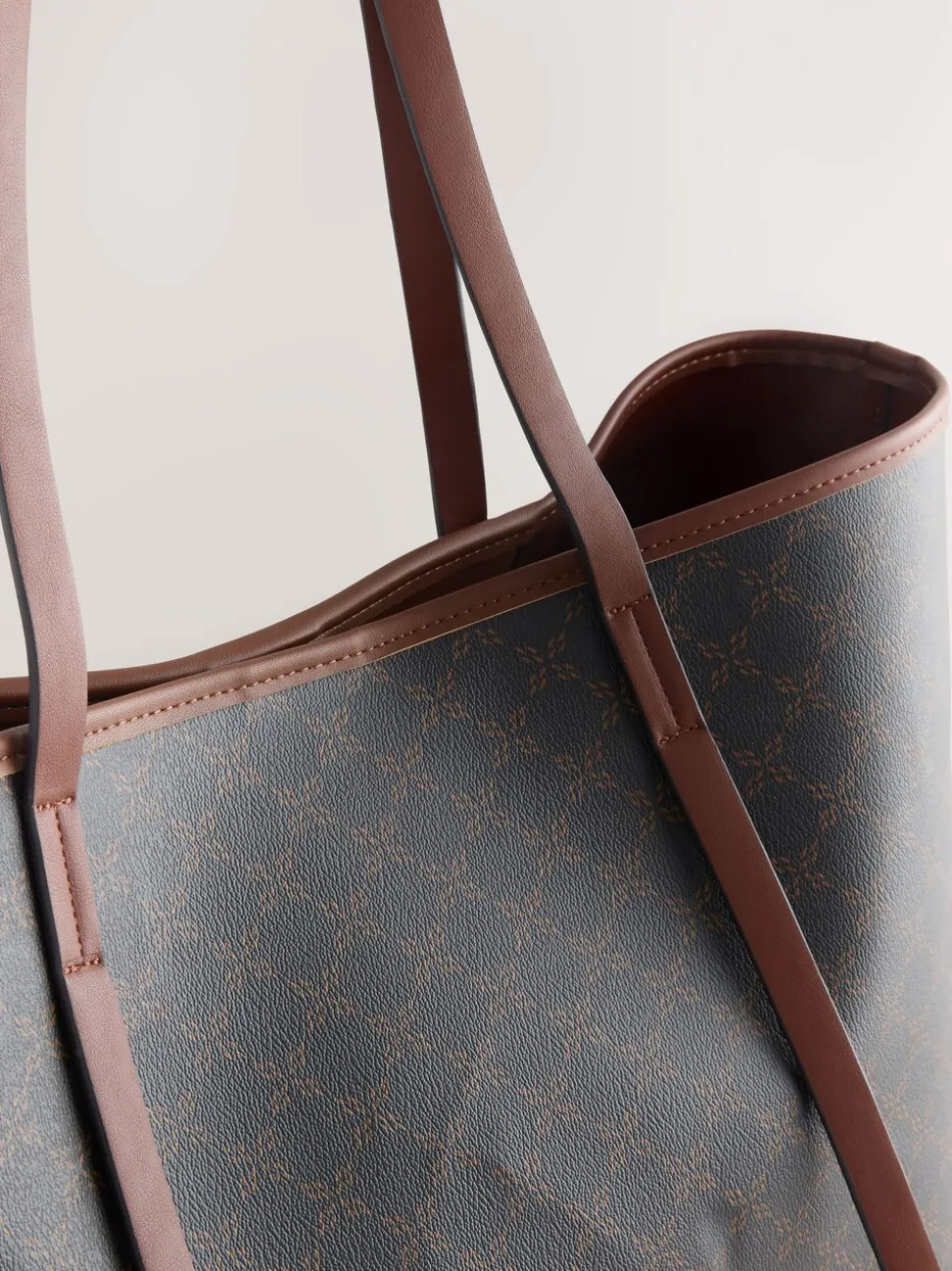 Bruin monogram - Grote schoudertas