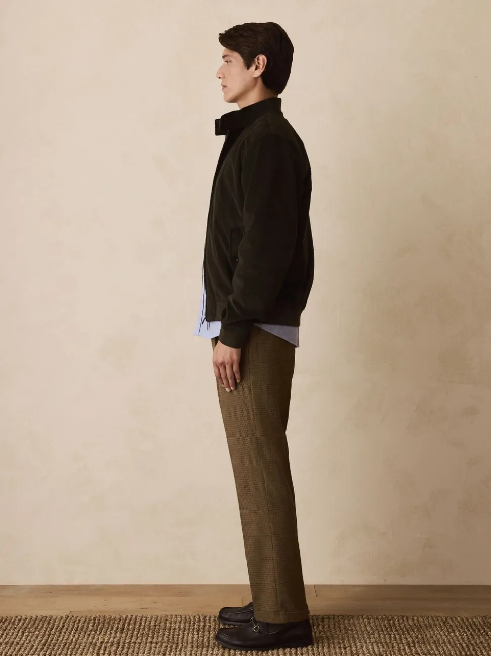 Bruin pied-de-poule - Slim Fit - Smart Textured Trousers