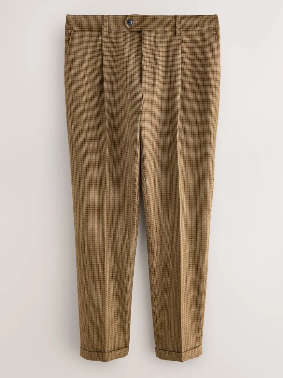 Bruin pied-de-poule - Slim Fit - Smart Textured Trousers