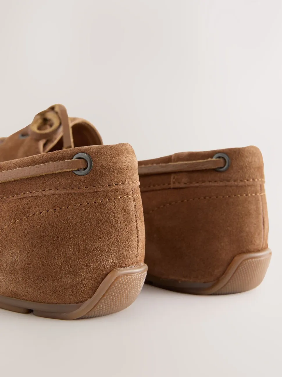 Bruin suède - Leren bootschoenen met ronde neus
