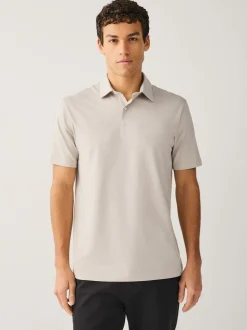 Bruin/Blauw/Naturel - Set van 3 jersey poloshirts met korte mouwen