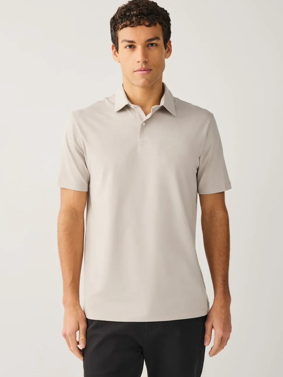 Bruin/Blauw/Naturel - Set van 3 jersey poloshirts met korte mouwen