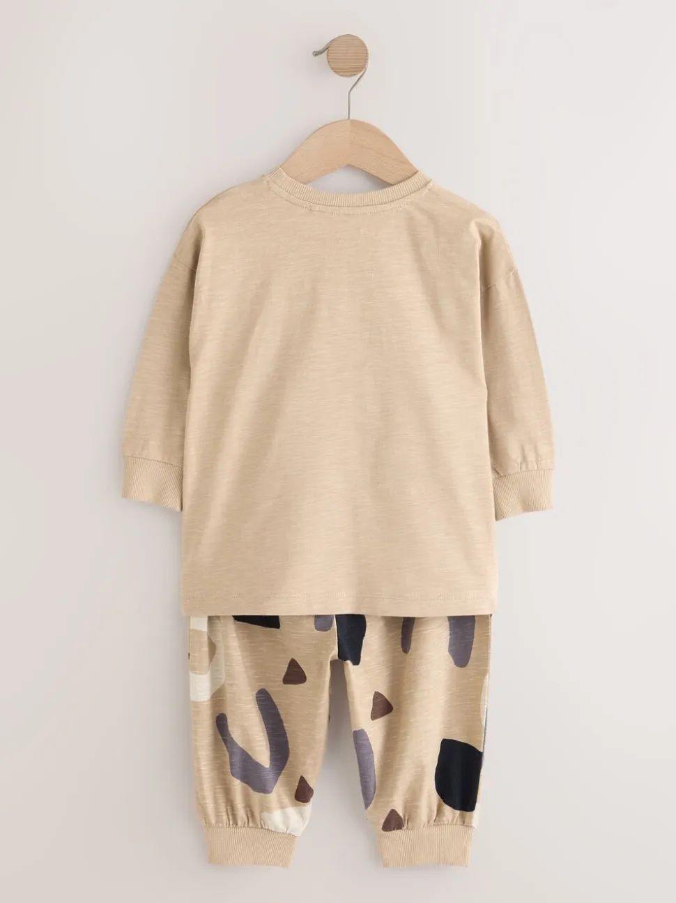 Bruin/Crème Blij gezicht - Verpakking van 3 oversized pyjama's 3 (9mnd -10jr)