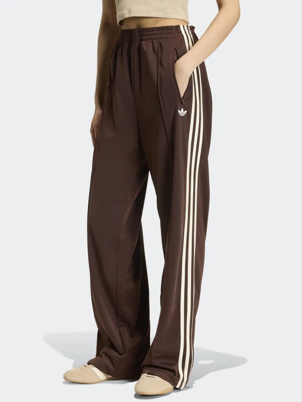 Bruin/crèmekleurig - adidas Originals Firebird Loose Trousers
