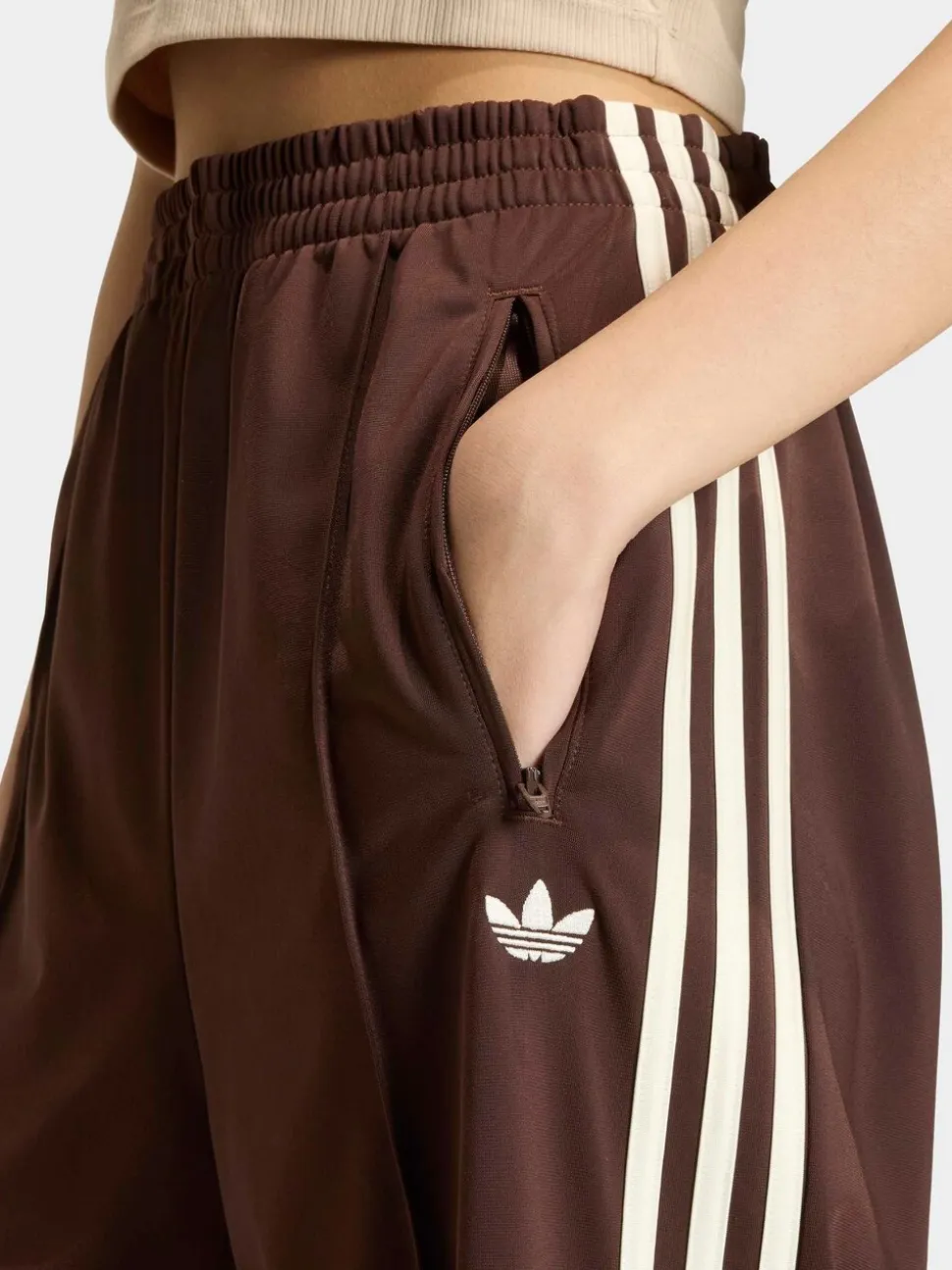 Bruin/crèmekleurig - adidas Originals Firebird Loose Trousers