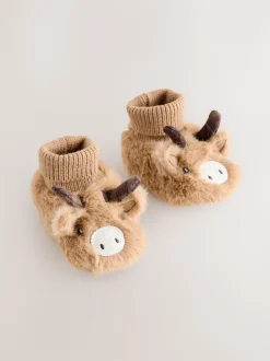 Bruine Hamish The Highland Cow - Baby Sokken Top Boots (0-18mnd)
