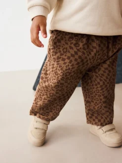 Bruine luipaardprint - Wijde broek met elastische taille (3mnd-7jr)