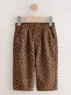 Bruine luipaardprint - Wijde broek met elastische taille (3mnd-7jr)