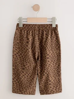 Bruine luipaardprint - Wijde broek met elastische taille (3mnd-7jr)