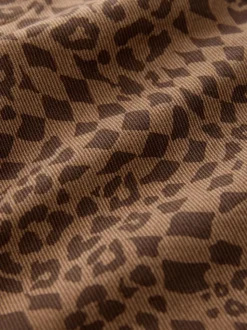 Bruine luipaardprint - Wijde broek met elastische taille (3mnd-7jr)