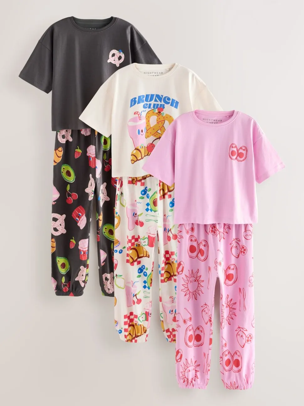 Brunch Club - Verpakking van 3 pyjama's met joggingbroek (3 - 16 jr)