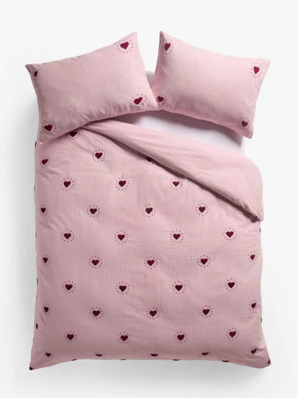 Brushed Cotton Tufted Heart Duvet Cover and Pillowcase Set