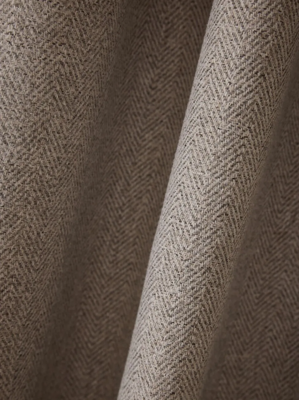 Brushed Herringbone Pencil Pleat Blackout Thermal Curtains