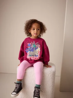 Burgundy Red Zebra - Sweatshirt met ronde hals (3 mnd-7 jr)