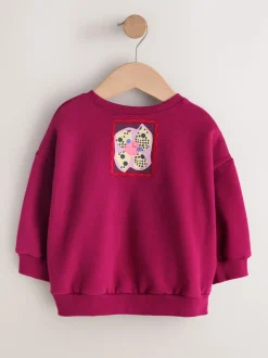 Burgundy Red Zebra - Sweatshirt met ronde hals (3 mnd-7 jr)