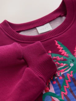 Burgundy Red Zebra - Sweatshirt met ronde hals (3 mnd-7 jr)