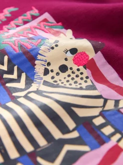 Burgundy Red Zebra - Sweatshirt met ronde hals (3 mnd-7 jr)