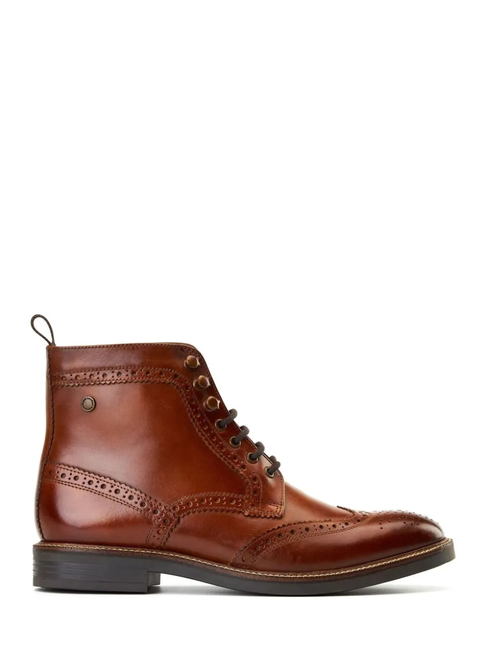 Burnt Tan Brown - Base London Bristol Brogue Boot