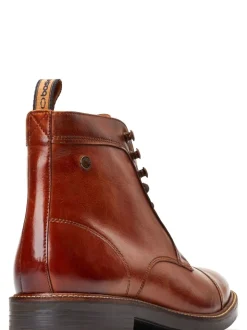 Burnt Tan Brown - Base London Plymouth Toe Cap Boot