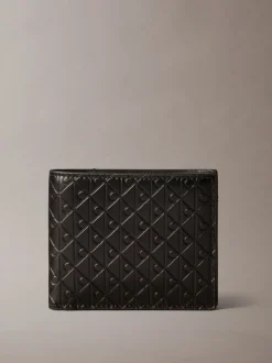 Calvin Klein Embossed Allover Monogram Bifold Wallet with Coin Pouch