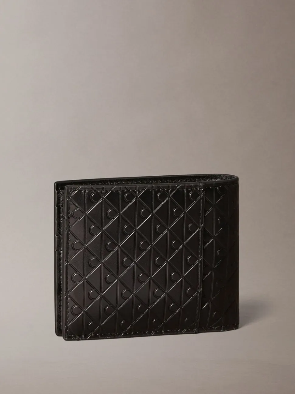 Calvin Klein Embossed Allover Monogram Bifold Wallet with Coin Pouch