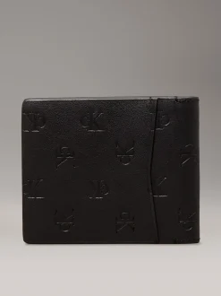 Calvin Klein leren tweedelige portemonnee met reliëf