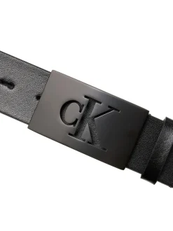 Calvin Klein Plaque Smooth Leather Belt