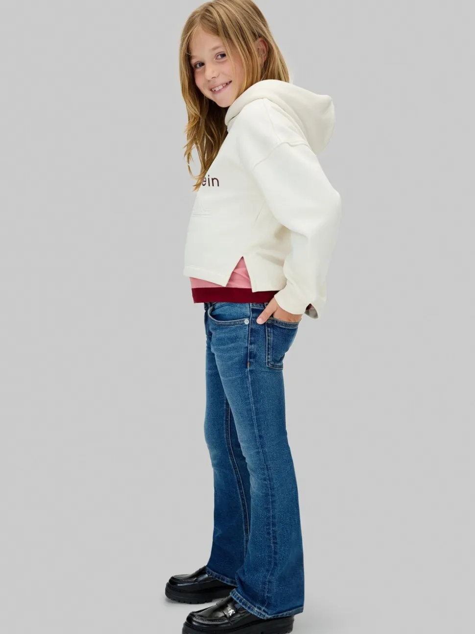 Calvin Klein uitlopende jeans met halfhoge taille