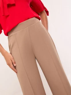 Camel - Lipsy - Broek met wijde pijpen en hoge taille