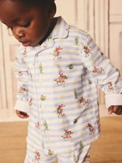 Cath Kidson Blue/White Cowboy - Single Button Through Pyjamas