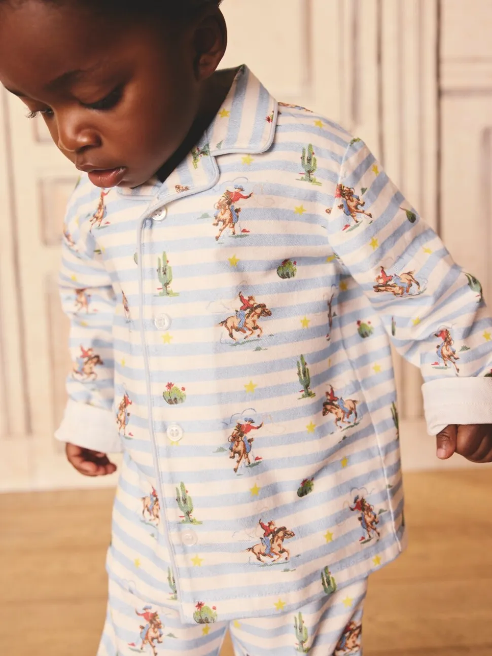 Cath Kidson Blue/White Cowboy - Single Button Through Pyjamas